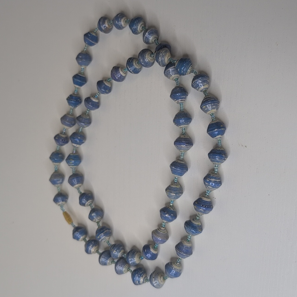 Handmade Recycled Paper Bead Necklace